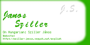 janos sziller business card