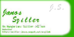 janos sziller business card